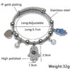 Komi 18K Stainless Steel Eye Bracelet Titanium Steel Turkish Islamic Religious Fatimid Hand Bracelet