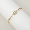 KOMI Cross Charm Bracelets Jesus Cross Saint Benedict Virgin Mary Medal Charms Ball Beaded Link Chain Bracelet for Women Jewelry