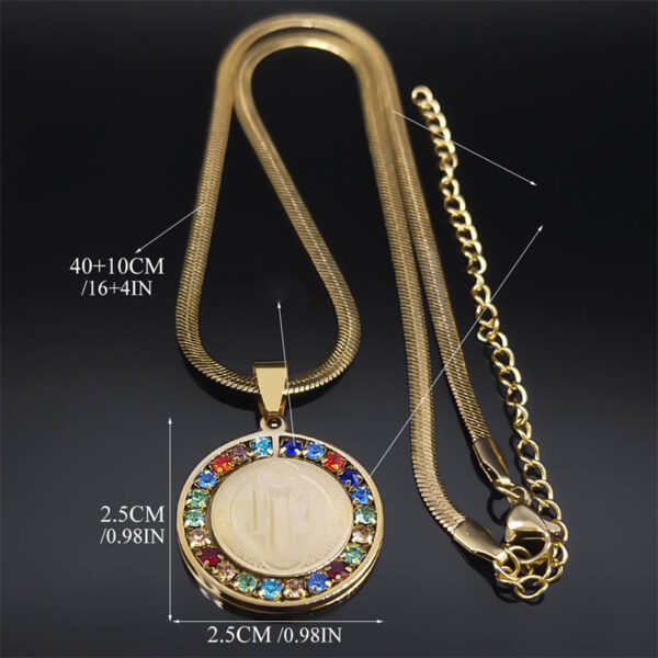 145daf3dffccd37741740566cedcd7db_H0276e47d66c2409e89271e08b8925d67V_avif=close&webp=close KOMI Stainless Steel Saint Benedict Medal Pendant Cross Border New Round Coin Necklace with Diamonds