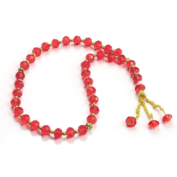 KOMI 10mm Crystal Tasbih Prayer Beads Islamic Rosary Beads Muslim Misbaha 33pcs Prayer Beads Necklaces Hand Bracelets for Unisex