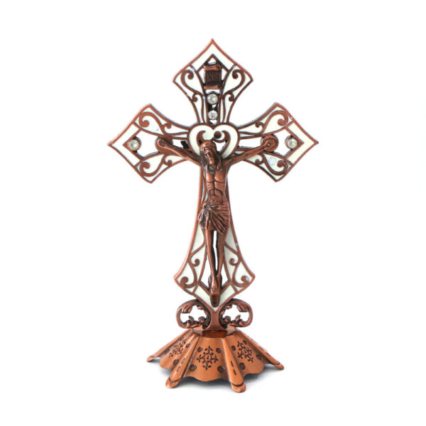 2023 Brown Small Cross for Craft 3d Jesus Crucifix Rhinestone Metal Crosses