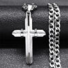 KOMI Hot Sale Classic Creative Cross Pendant Stainless Steel Men's Religious Necklace