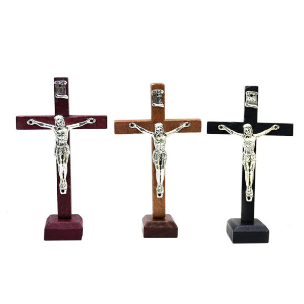 Wholesale Holy Land Wooden Cross for Home Chruch Table Decoration Religious Standing Prayer Wood Cross Jesus Crucifix Decor
