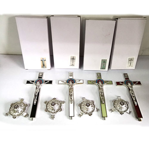 2024 Komi Big Cross Accessories Jesus Alloy Cross Pendant Catholic Charm Religious DIY Handmade Jewelry