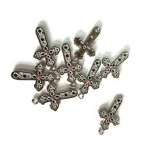 1da79d1c50b0f31731fe959e0098fb5d_H8fd29f37ec21490489e58e50aad920472_avif=close&webp=close Komi Cross Rosary Pendant Accessories Jesus Alloy Cross Pendant Catholic Charm Religious DIY Handmade Jewelry