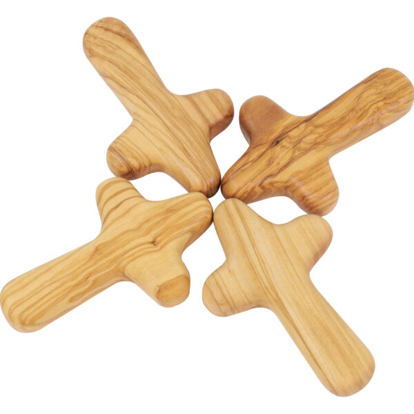 Olive Wood Hand-held Cross Religious Ornament Carving Wooden Church Cross Easter Supplies Ornament