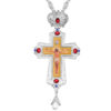 KOMI Fashion Large Rhinestone Crown Jesus Cross Pendant Necklaces Long Chain Necklaces for Women Wedding Birthday Gifts