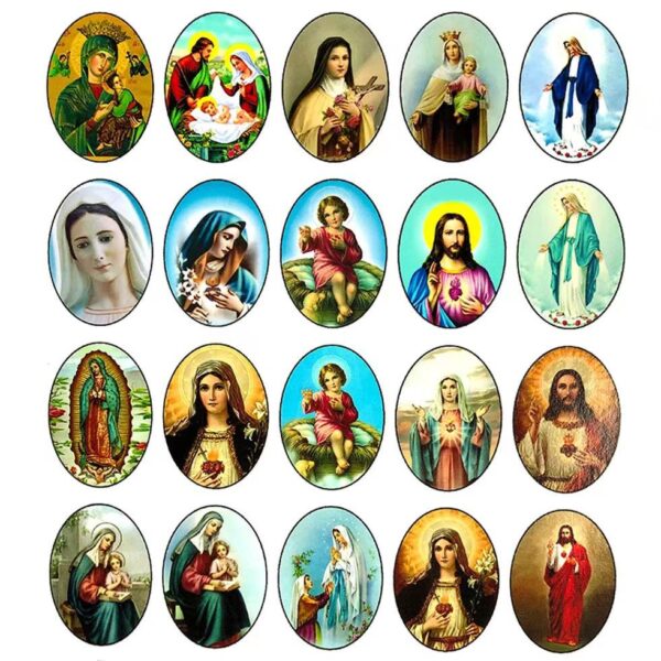 275c75e0cbd0ded10f0e8347e2741089_Hb90189897a524ef89603750091f1a40av_avif=close&webp=close Oval Time Gemstone Catholic Christian Jesus Virgin Religious Pattern Glass Patch Diy Jewelry Accessories
