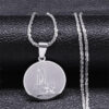 KOMI Dainty Figure Necklaces for Women 18K Gold Plated Stainless Steel Round Coin Disc Virgin Mary Pendant Necklace Jewelry Gift