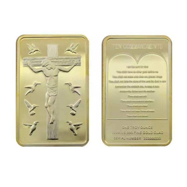 Hot Selling Religious Jesus Gold Commemorative Coin Block Relief Commemorative Medal