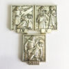 KOMI Mixed Set of 15PCS Large Jesus Geometric Square Figurines Sets in Antique Silver for Religious Jewelry Accessories Matching