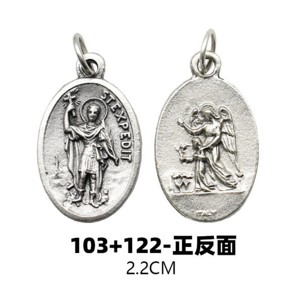 2fecc89e6bd1ebcdf9a7a6789687e4ec_Hbd814e149b634650b58fa9060421db38N_avif=close&webp=close KOMI Hot Selling Saint Experdee + Guardian Angel 2.2cm Double Sided Religious Pendant