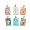 Zirconia Cross Pendant Necklace Accessory Collar Chain in Various Colors Square-Shaped Unique and Individual Ins Style Accessory