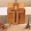 KOMI Hand Hold Beech Wood Cross Wall Hanging Wooden Cross Religious Spiritual Hollow Cross for Church Decoration Crafts Gifts