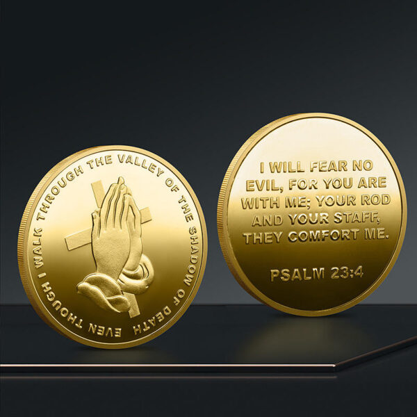 Komi 2024 New Design Hot Sale Rodstaff Prayer Coins Three-dimensional Relief Metal Crafts Making Badges Wholesale