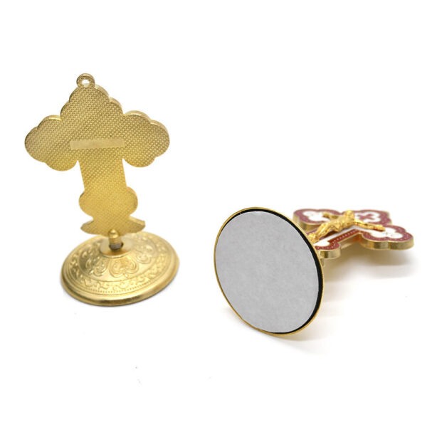 Dreamwork Wall Table Gold Metal Cross Crucifix Standing Jesus Cross Decoration for Home Office Church Christian Crafts Gifts
