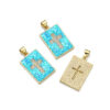 Zirconia Cross Pendant Necklace Accessory Collar Chain in Various Colors Square-Shaped Unique and Individual Ins Style Accessory