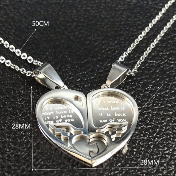 KOMI Stainless Steel Necklace for Women Men Couples Gift Gold Heart Heart Pendant Jewelry