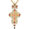 KOMI Fashion Large Rhinestone Crown Jesus Cross Pendant Necklaces Long Chain Necklaces for Women Wedding Birthday Gifts