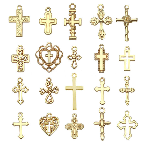 40648eef107a9b8c3264bc5c25bc0893_H9eeea49642994cfea44f5131ba6045e89_avif=close&webp=close KOMI Silver Gold Plated Mixed Crosses Charms Pendants Jewelry Findings for DIY Keychain Bracelet Necklace Accessories