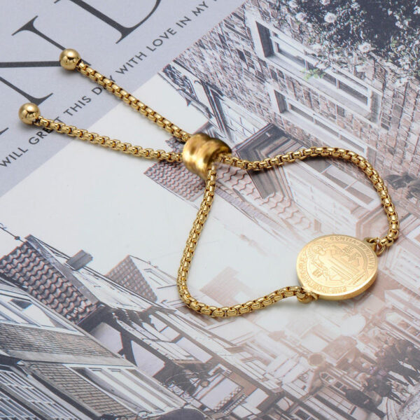 43be94275e736be4609f5a726f410e10_H38a518d1e2be4827bc751e1b530eb667l_avif=close&webp=close KOMI Stainless Steel Saint Benedict Bracelet Titanium Steel Adjustable Catholic Priest Exorcist Religious Bracelet