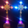 2024 Hot Religious LED Cross Jesus Lamp Decoration Ornaments Bedroom Lamps Plastic Crafts