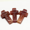 Komi 5cm Carved Agate Cross Pendant Necklace Accessories DIY Jewelry