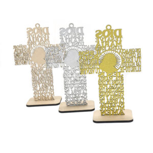 Laser Wooden Cross Ornaments, Gold and Silver Powder Wedding Ornaments, New Models of Foreign Trade E-commerce