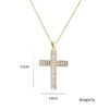 2024 High Quality Diamond Christian Religion Jewelry Gold Plated Stainless Steel Chain Micro Pave Cross Pendant Necklace