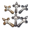 Religious Wooden Cross Charm Catholic St Benedict Alloy Corpus Solid Material Jesus Crucifix Pendant