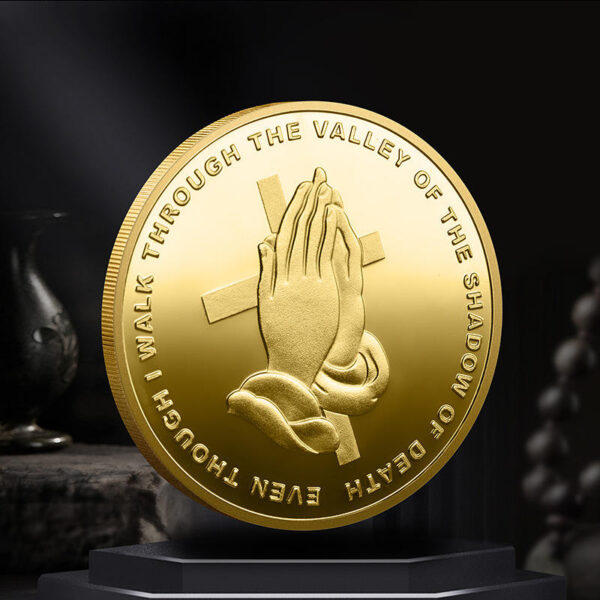 Komi 2024 New Design Hot Sale Rodstaff Prayer Coins Three-dimensional Relief Metal Crafts Making Badges Wholesale