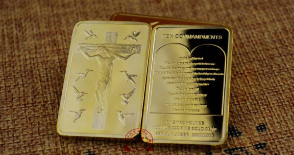 Hot Selling Religious Jesus Gold Commemorative Coin Block Relief Commemorative Medal