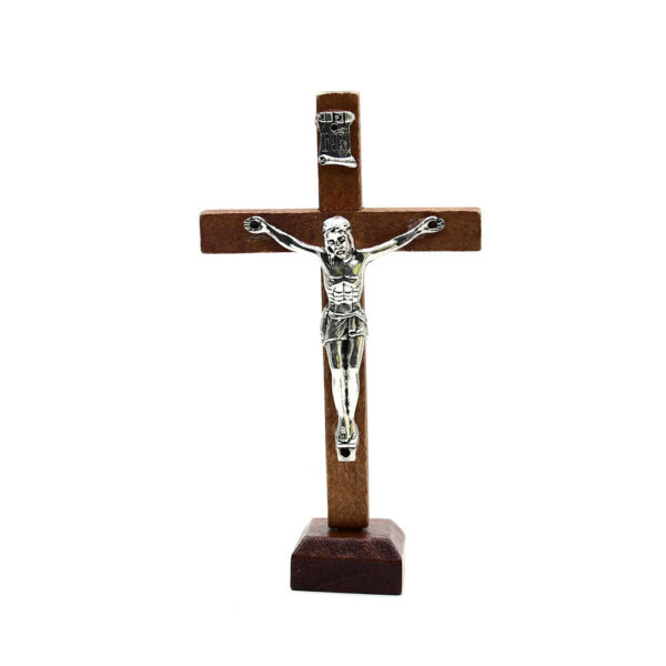 Wholesale Holy Land Wooden Cross for Home Chruch Table Decoration Religious Standing Prayer Wood Cross Jesus Crucifix Decor
