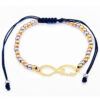 KOMI 2024 New 4mm Gold Steel Rose Three Color Beaded Hand Rope Stainless Steel Straight Bead Diy Braided Rope Bracelet