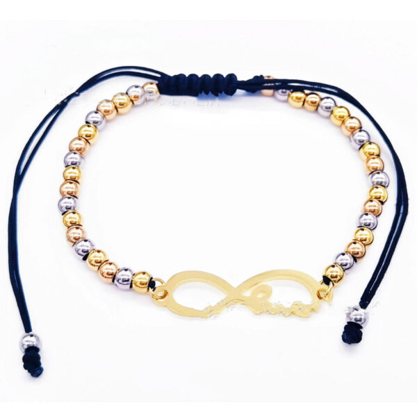 KOMI 2024 New 4mm Gold Steel Rose Three Color Beaded Hand Rope Stainless Steel Straight Bead Diy Braided Rope Bracelet