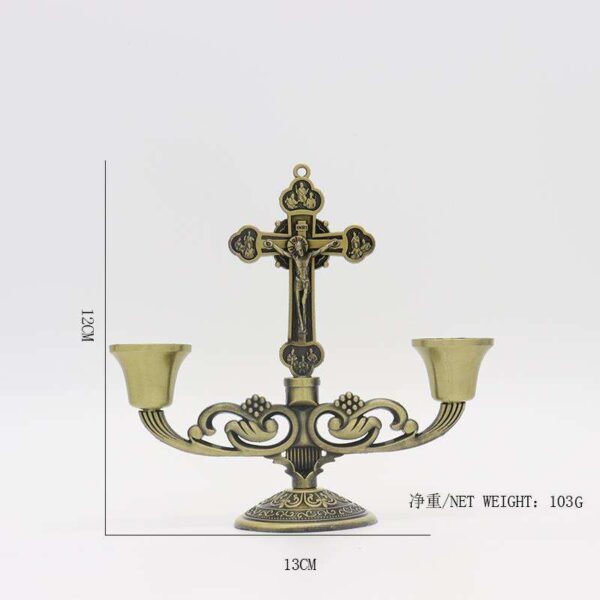 Wholesale European and American Metal Candle Holders Ornaments Home Desktop Metal Religious Cross Craft Ornaments