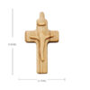 KOMI Natural Olive Wood Cross Carved Jesus Relief 2cm to 4.5cm Jerusalem Wooden Rosary Necklace Cross Pendant for Jewelry Making