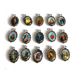 Komi Rosary Pendant Medal Accessories Jesus Alloy Cross Pendant Catholic Charm Religious DIY Handmade Jewelry