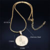 KOMI Dainty Figure Necklaces for Women 18K Gold Plated Stainless Steel Round Coin Disc Virgin Mary Pendant Necklace Jewelry Gift