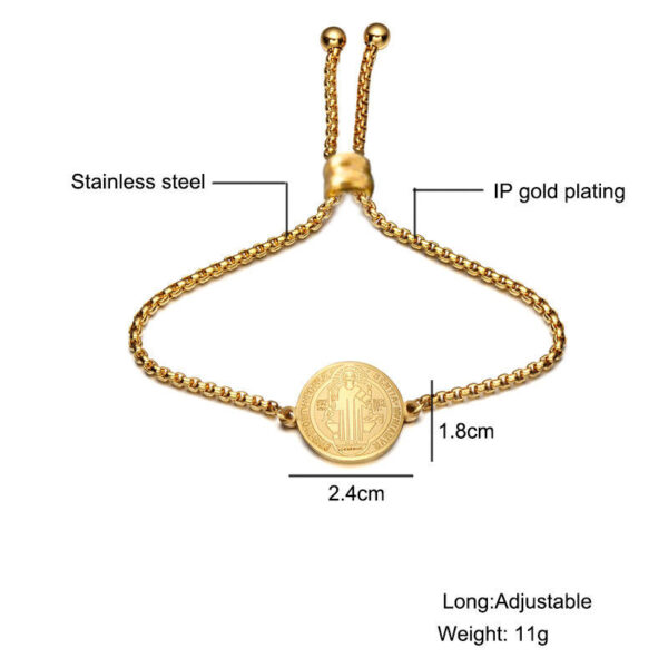 63f09764e5a34fff9a366042e085d0c0_H1f518fd4c2474d84a2678b89017d328c5_avif=close&webp=close KOMI Stainless Steel Saint Benedict Bracelet Titanium Steel Adjustable Catholic Priest Exorcist Religious Bracelet