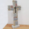 KOMI Unique 12 Inches Wall and Table Resin Cross Sculpture Crafts for Garden Church Home Decoration Lord Prayer Statue Gift