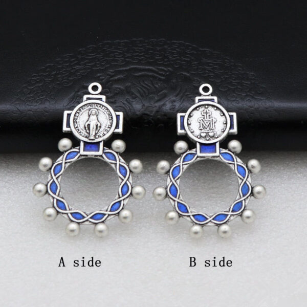 KOMI Mary Rosary Ring Jewelry Pendant Plain Silver Ring Religious Accessories