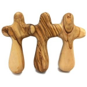 KOMI Hot Sale Olive Wood Cross Prayer Wooden Decorative Cross Olive Wood Hand Prayer Cross