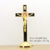 KOMI Home Decorations Collection Tabletop Standing Gold Metal Black Enamel Crucifix Cross Ornaments for Souvenirs Business Gift