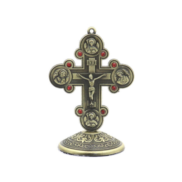 Metal Cross Crucifix Catholic Christian Bitter Catholic Jesus Eastern Orthodox Church Apostle Home Car Retro Religious Ornament