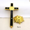 KOMI Home Decorations Collection Tabletop Standing Gold Metal Black Enamel Crucifix Cross Ornaments for Souvenirs Business Gift