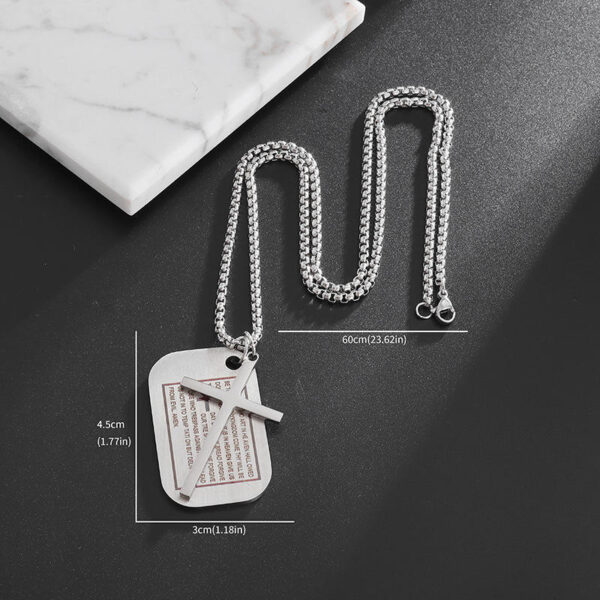 7088b5c314a2de7152625d48b3d2ab55_H55cbdf4efe924ae98452078be6dd5789v_avif=close&webp=close "KOMI Titanium Steel Jewelry Stainless Steel Hangtag Cross Pendant Necklace for Men Cross Necklace for Boys Gift "
