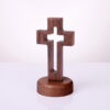 KOMI Carved Beech Wood Cross Crafts Gifts for Church Table Decor Black Walnut Wooden Cross for Easter Ornaments Home Decoration