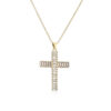 2024 High Quality Diamond Christian Religion Jewelry Gold Plated Stainless Steel Chain Micro Pave Cross Pendant Necklace