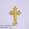 KOMI Gold Plated Vintage Hollow Cross Pendant DIY Metal Cross Charms Pendants for Jewelry Necklace Keyring Accessory Decoration